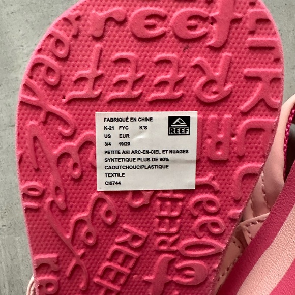 NWOT Reef Toddler Flip Flops Size 3/4 - Picture 3 of 4